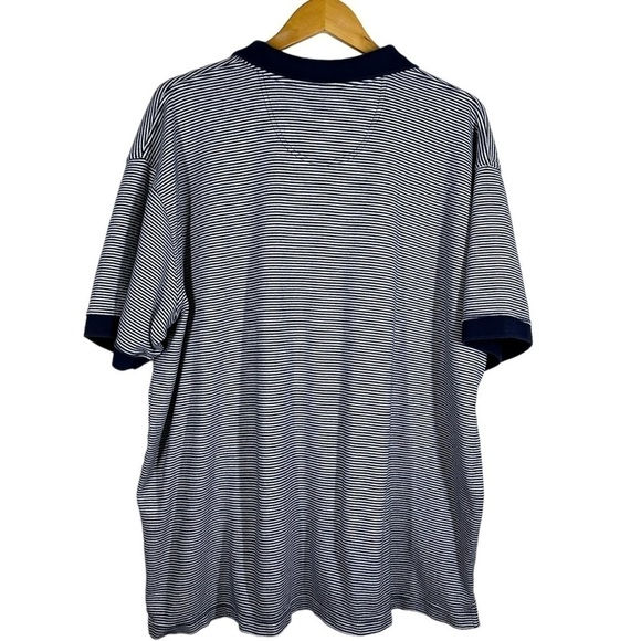 Eddie Bauer Short Sleeve Classic Polo in Navy Stripe XXL - Picture 10 of 10